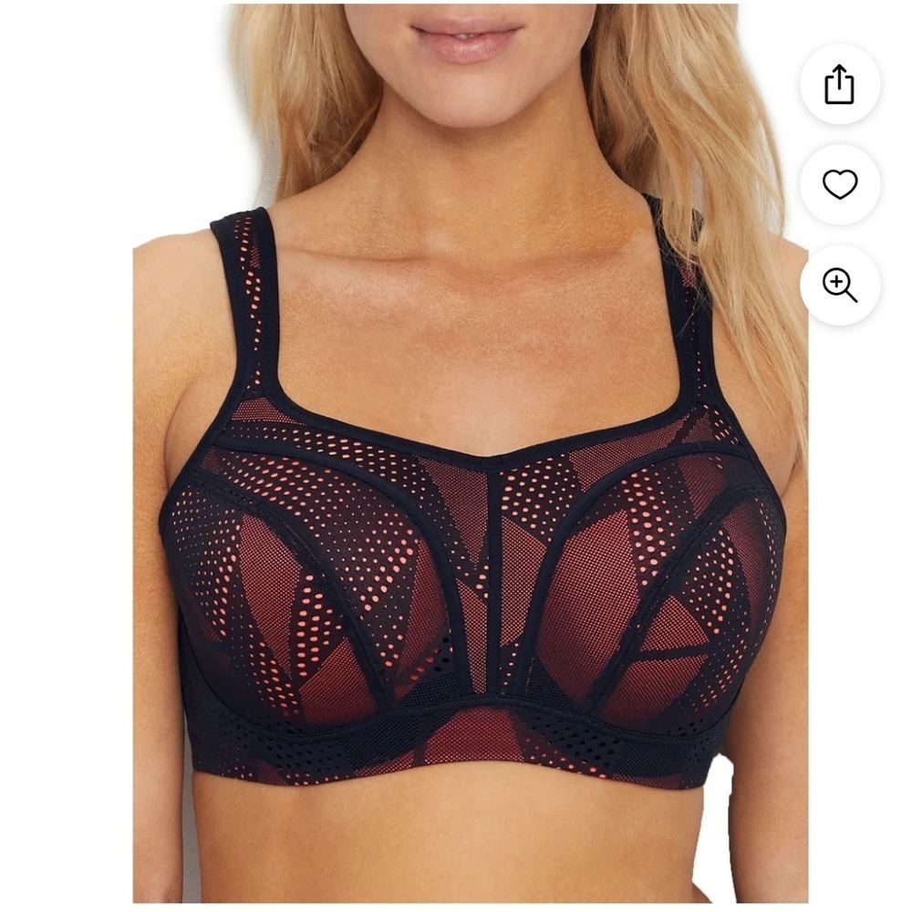 Panache Black & Coral Sport Bra